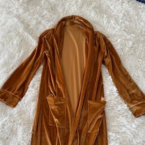 Luxurious Velvet Robe in Rich Brown